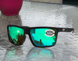 Costa Del Mar Rinconcito Matte Black Green Mirror 580 Glass Polarized Lens