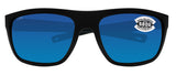 Costa Del Mar Broadbill Matte Black Frame Blue Mirror 580 Glass Polarized Lens
