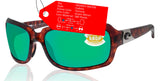 Costa Del Mar Isabela Tortoise Green Mirror 580 Plastic Lens Sunglasses