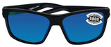 Costa Del Mar Slack Tide Shiny Black Frame Blue Mirror 580G Glass Polarized Lens