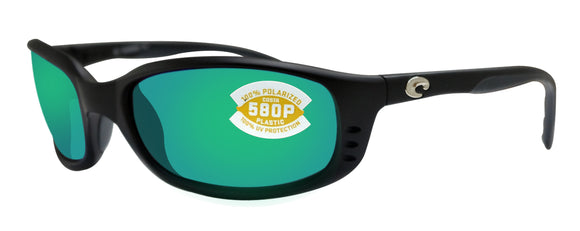 Costa Del Mar Brine Black Frame Green Mirror 580P Plastic Polarized Lens