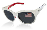 Costa Del Mar Waterwoman 2 USA White Gray 580 Plastic Lens Sunglasses