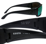 Costa Del Mar Corbina Blackout Frame Green Mirror 580G Glass Polarized Lens