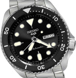 Seiko 5 Sports Automatic Black Day Date Dial Stainless Steel Bracelet SRPD55