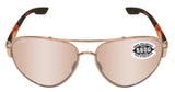 Costa Del Mar South Point Rose Gold Tortoise Copper Silver Mirror 580 Glass Lens