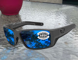 Costa Del Mar Fantail Pro Gray Blue Mirror 580 Glass Lens Sunglasses