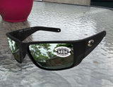 Costa Del Mar Blackfin Pro Black Gray Silver Mirror 580 Glass Lens Sunglasses