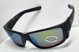 Costa Del Mar TUNA ALLEY PRO sunglasses BLACK frame Green mirror glass 580G lens