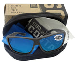 Costa Del Mar Cat Cay Matte Gray Frame Blue Mirror 580 Glass Polarized Lens