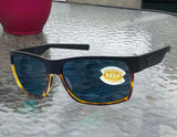 Costa Del Mar Half Moon Black Tortoise Gray 580 Plastic Lens Sunglasses