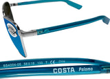 Costa Del Mar Paloma Brushed Silver Frame Blue Mirror 580 Glass Polarized Lens