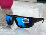 Costa Del Mar Fantail Blackout Frame Blue Mirror 580G Glass Polarized Lens