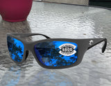 Costa Del Mar Jose Matte Gray Frame Blue Mirror 580G Glass Polarized Lens
