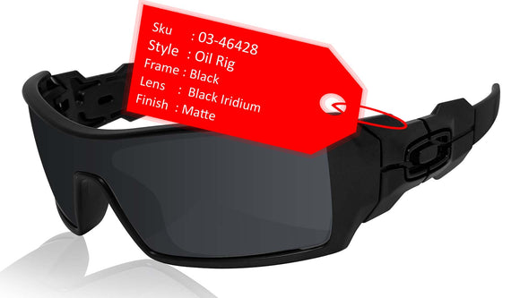 Oakley Oil Rig Matte Black Frame Black Iridium Lens Sunglasses 0OO9081