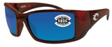 Costa Del Mar Blackfin Tortoise Frame Blue Mirror 580G Glass Polarized Lens