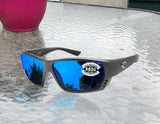 Costa Del Mar Tuna Alley Gray Metallic Blue Mirror 580G Glass Polarized Lens
