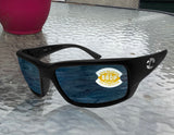 Costa Del Mar Fantail Matte Black Frame Gray 580P Plastic Polarized Lens