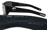 Costa Del Mar Fantail Pro Black Gray Silver Mirror 580 Glass Lens Sunglasses
