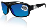 Costa Del Mar Inlet Shiny Black Frame Blue Mirror 580G Glass Polarized Lens