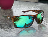 Costa Del Mar Reefton Tortoise Frame Green Mirror 580G Glass Polarized Lens