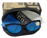 Costa Del Mar Fathom Black Frame Blue Mirror 580P Plastic Polarized Lens