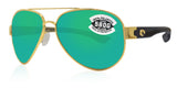 Costa Del Mar South Point Gold Frame Green Mirror 580G Glass Polarized Lens