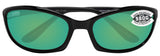 Costa Del Mar Harpoon Shiny Black Frame Green Mirror 580G Glass Polarized Lens