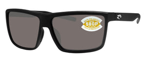 Costa Del Mar Rinconcito Matte Frame Gray 580 Plastic Polarized Sunglasses New - Matte Black / Gray Lens
