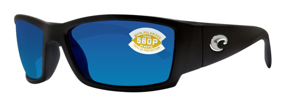 Costa Del Mar Corbina Matte Black Frame Blue Mirror 580P Plastic Polarized Lens