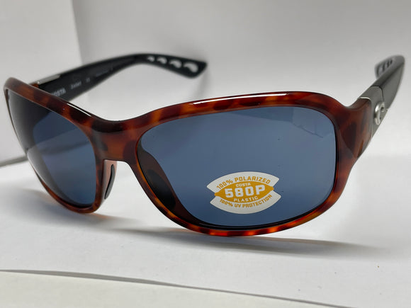 Costa Del Mar sunglasses inlet retro tortoise frame gray polarized 580P plastic lens