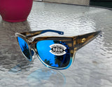 Costa Del Mar Waterwoman II Shiny Wahoo Frame Blue Mirror 580 Glass Polarized Lens