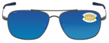 Costa Del Mar Canaveral Brushed Gray Blue Mirror 580P Plastic Polarized Lens