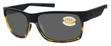 Costa Del Mar Half Moon Black Tortoise Gray 580 Plastic Lens Sunglasses