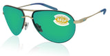 Costa Del Mar Helo Champagne Deep Blue Turquoise Green Mirror 580 Plastic Lens