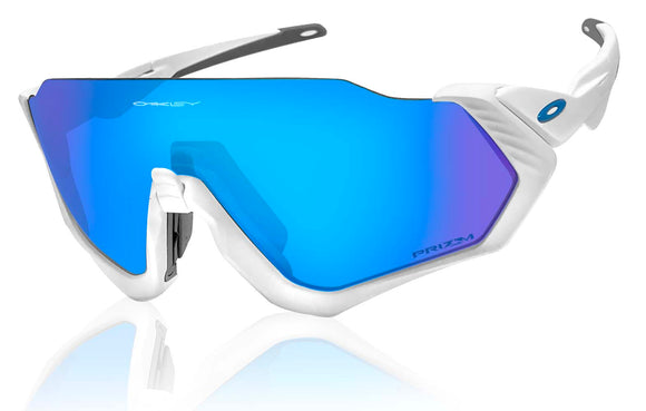 Oakley Flight Jacket White Prizm Sapphire Lens Sunglasses – sasy420