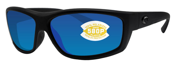 Costa Del Mar Saltbreak Blackout Frame Blue Mirror 580P Plastic Polarized Lens