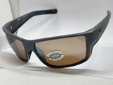 Costa Del Mar Reefton Pro sunglasses matte gray frame copper silver mirror 580G glass lens