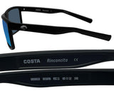 Costa Del Mar Rinconcito Matte Black Blue Mirror 580 Plastic Polarized Lens