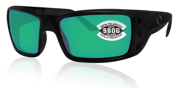 Costa Del Mar Permit Blackout Frame Green Mirror 580 Glass Polarized Lens