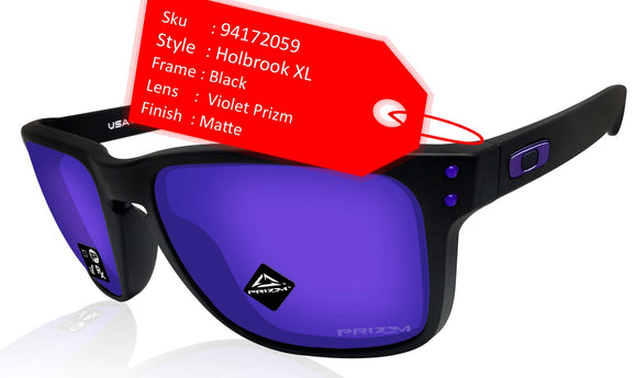 Oakley Holbrook Xl Black Frame Violet Prizm Lens Sunglasses