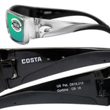 Costa Del Mar Corbina Silver Frame Green Mirror 580G Glass Polarized Lens