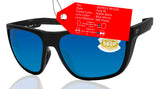 Costa Del Mar Ferg Xl Black Blue Mirror 580 Plastic Lens Sunglasses