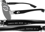 Costa Del Mar South Point Palladium Silver Frame Gray 580 Glass Polarized Lens