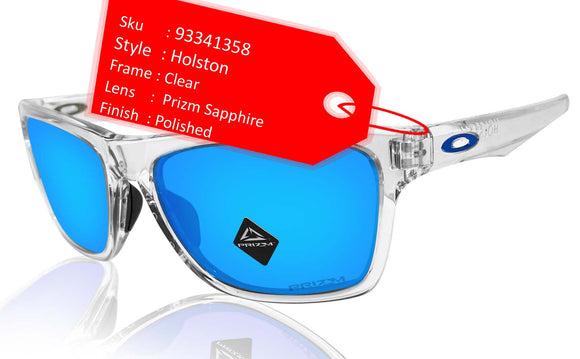 Oakley Holston Clear Frame Prizm Sapphire Lens Sunglasses 0OO9334