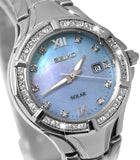 Seiko SUT371 Solar Powered Diamond MOP Dial Stainless Steel Bracelet Watch New