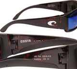 Costa Del Mar Corbina Tortoise Frame Blue Mirror 580P Plastic Polarized Lens