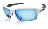 Oakley Flak 2.0 XL sunglasses  White Prizm Deep Water Polarized Lens Authentic  NEW