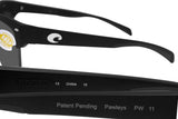 Costa Del Mar Pawleys matte black Frame Gray 580P Plastic Polarized Lens