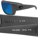 Costa Del Mar Cat Cay Matte Gray Frame Blue Mirror 580 Glass Polarized Lens