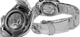Seiko 5 Sports Automatic SRPD57 Black Day Date Dial Silver Steel Bracelet Watch
